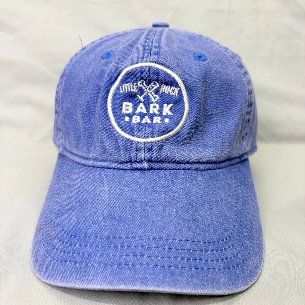 Authentic Pigment Bark Bar Hat Unisex OS Blue Washed Cotton Strapback Cap